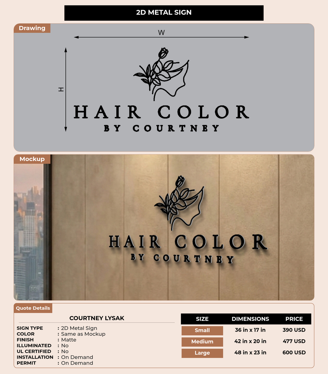 CUSTOM MOCKUP SIGN FOR Courtney Lysak