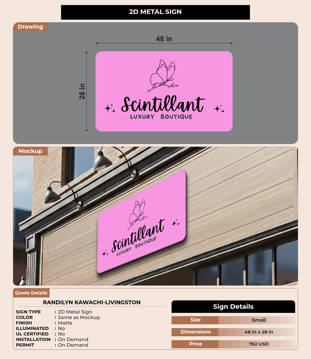 CUSTOM MOCKUP SIGN FOR Randilyn Kawachi-Livingston