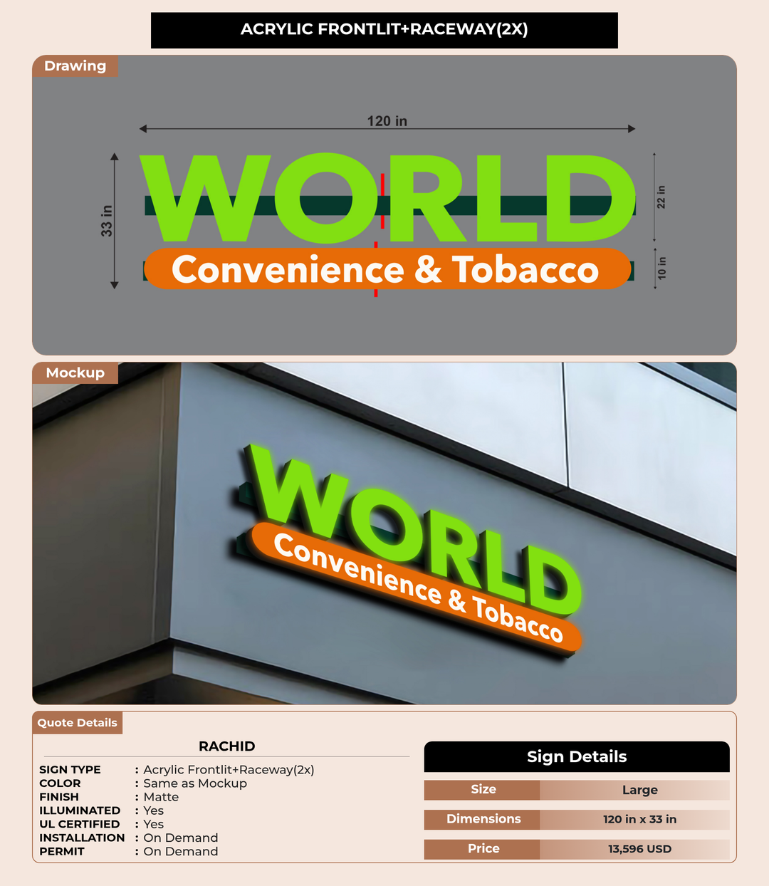 CUSTOM MOCKUP SIGN FOR Rachid
