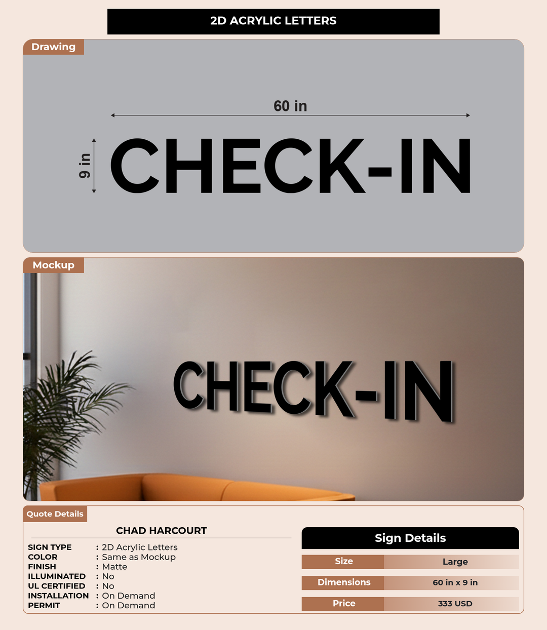 CUSTOM MOCKUP SIGN FOR CHAD HARCOURT