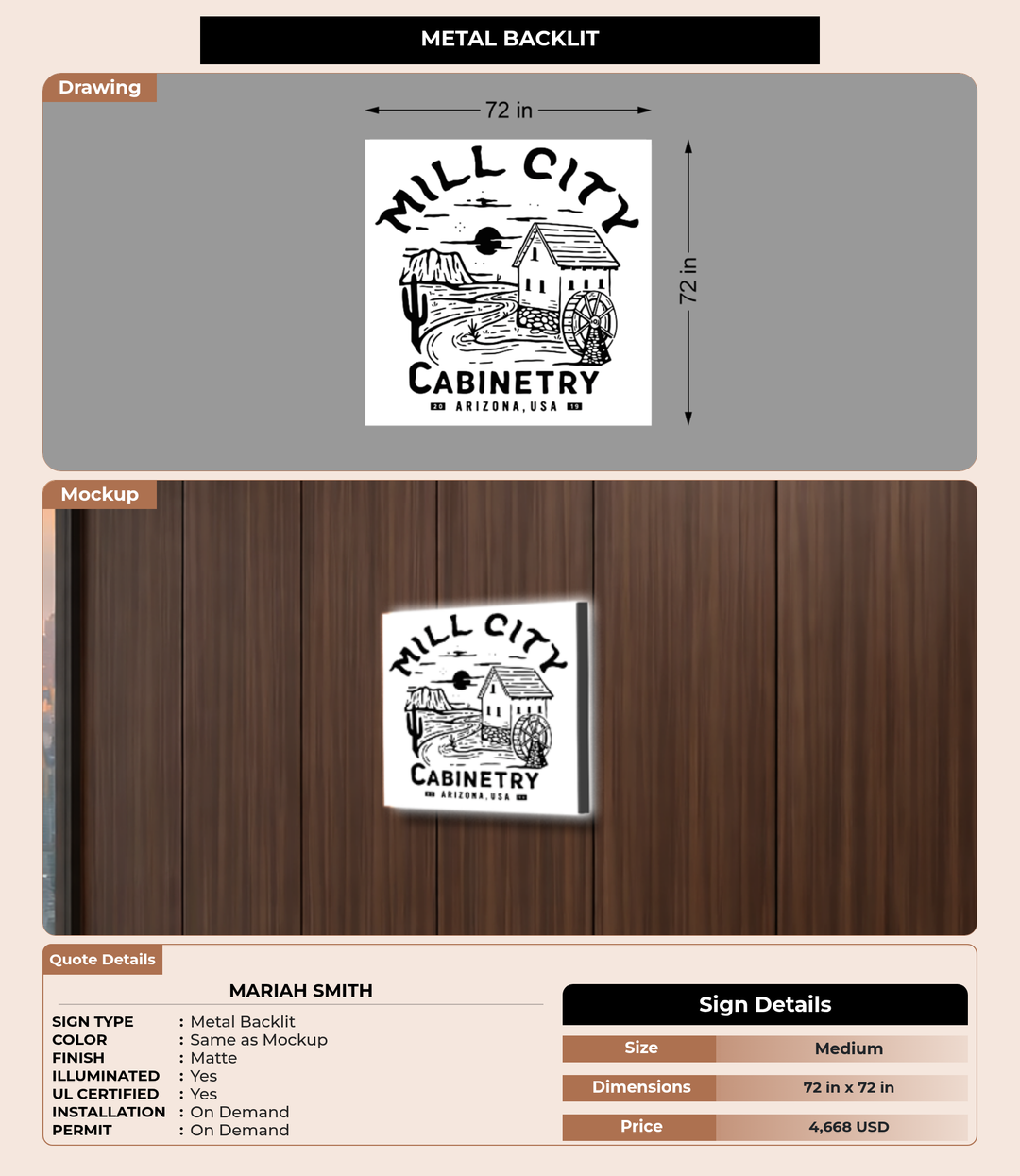 CUSTOM MOCKUP SIGN FOR Mariah Smith