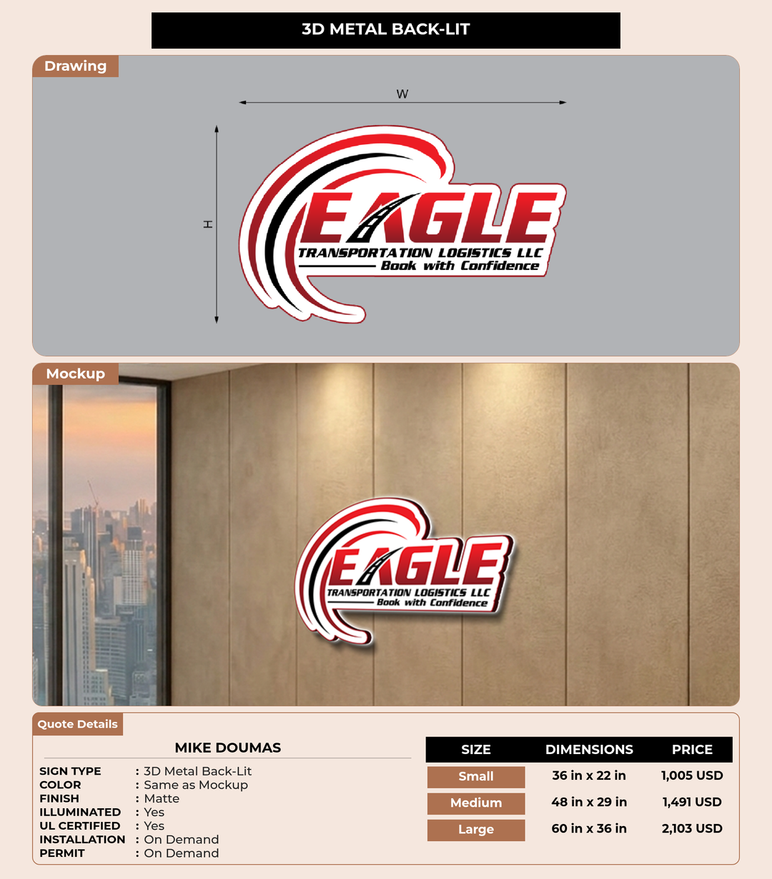 CUSTOM MOCKUP SIGN FOR Mike Doumas