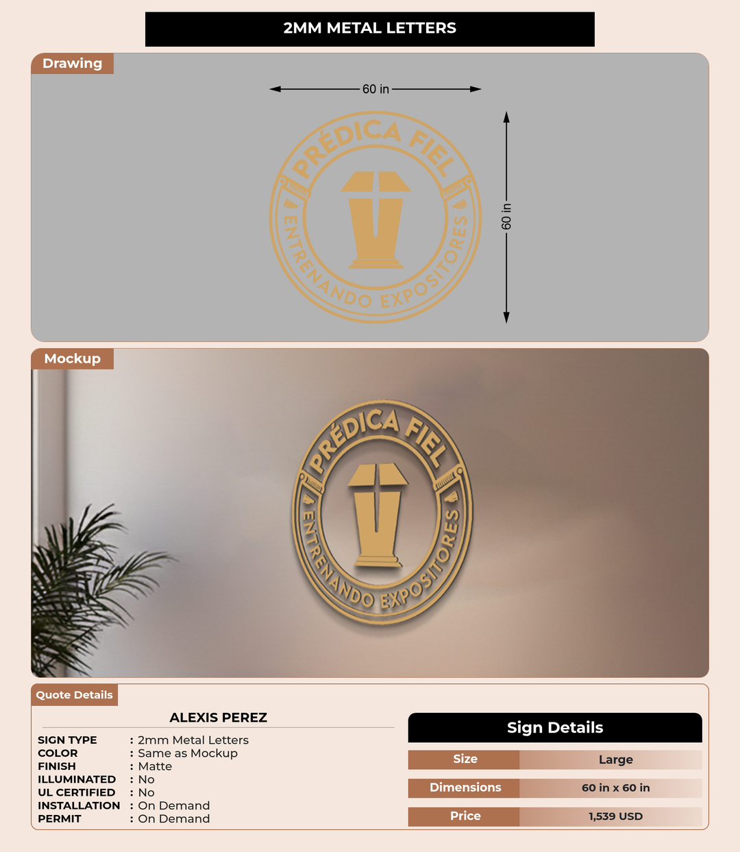 CUSTOM MOCKUP SIGN FOR Alexis Perez