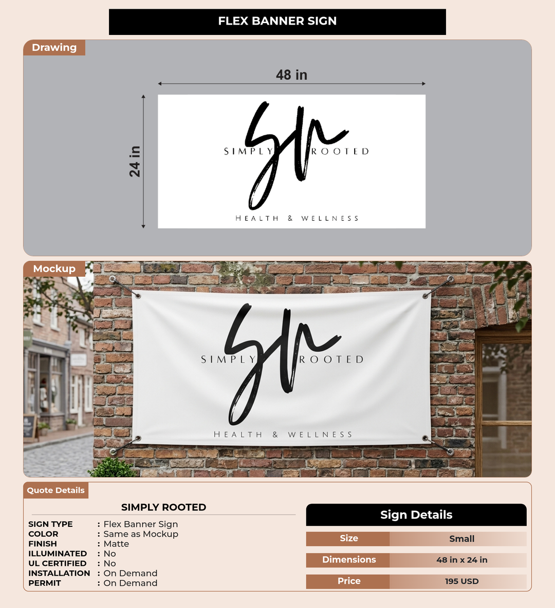 CUSTOM MOCKUP SIGN FOR Simply Rooted