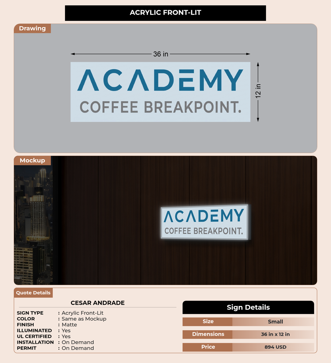 CUSTOM MOCKUP SIGN FOR Cesar Andrade