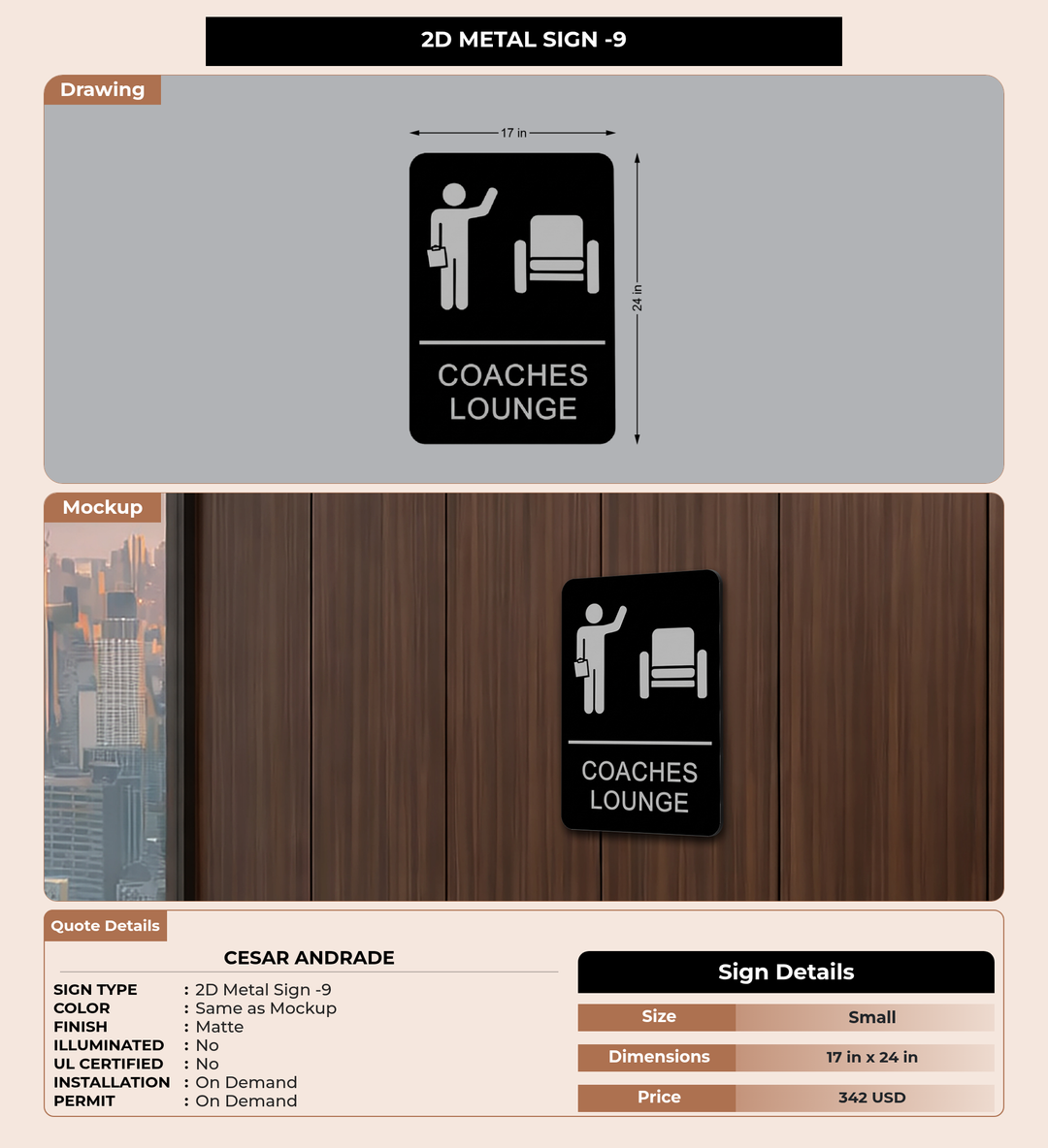 CUSTOM MOCKUP SIGN FOR Cesar Andrade