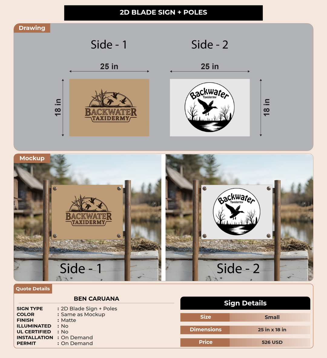 CUSTOM MOCKUP SIGN FOR Ben Caruana
