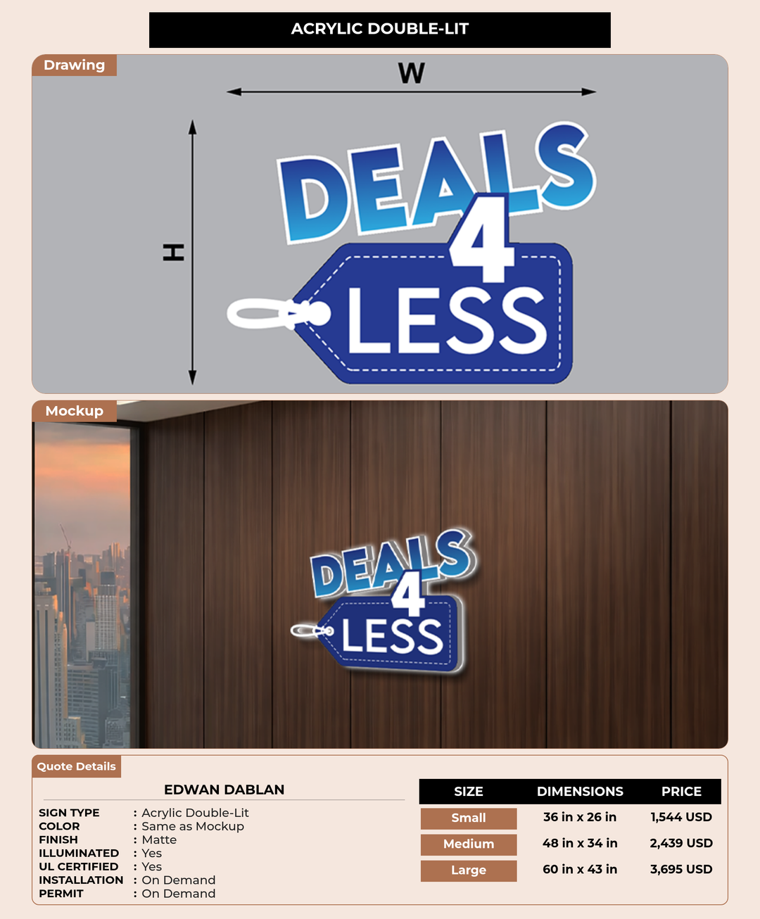 CUSTOM MOCKUP SIGN FOR Edwan Dablan