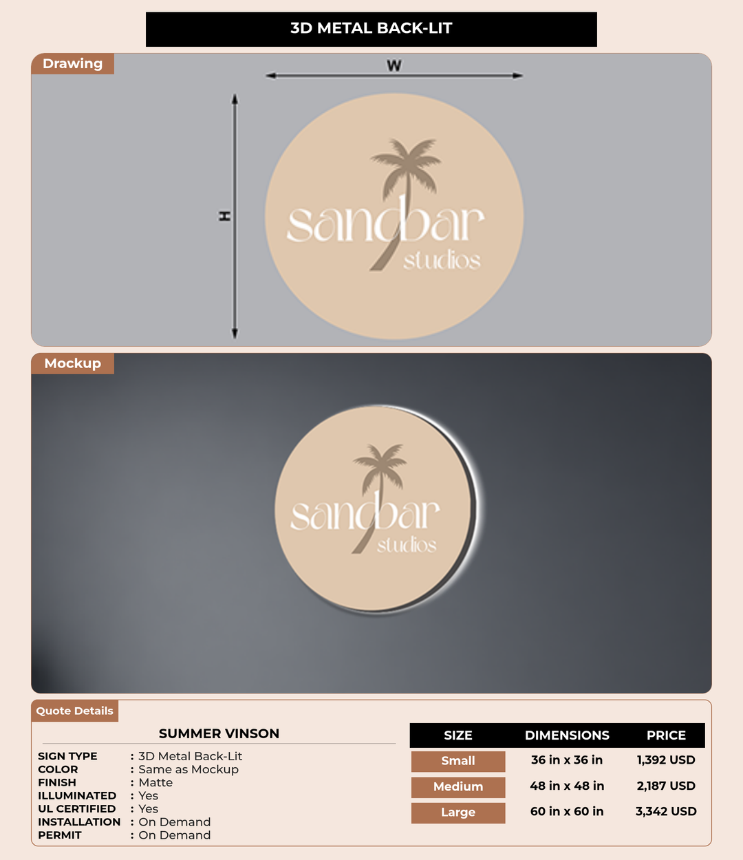 CUSTOM MOCKUP SIGN FOR Summer Vinson