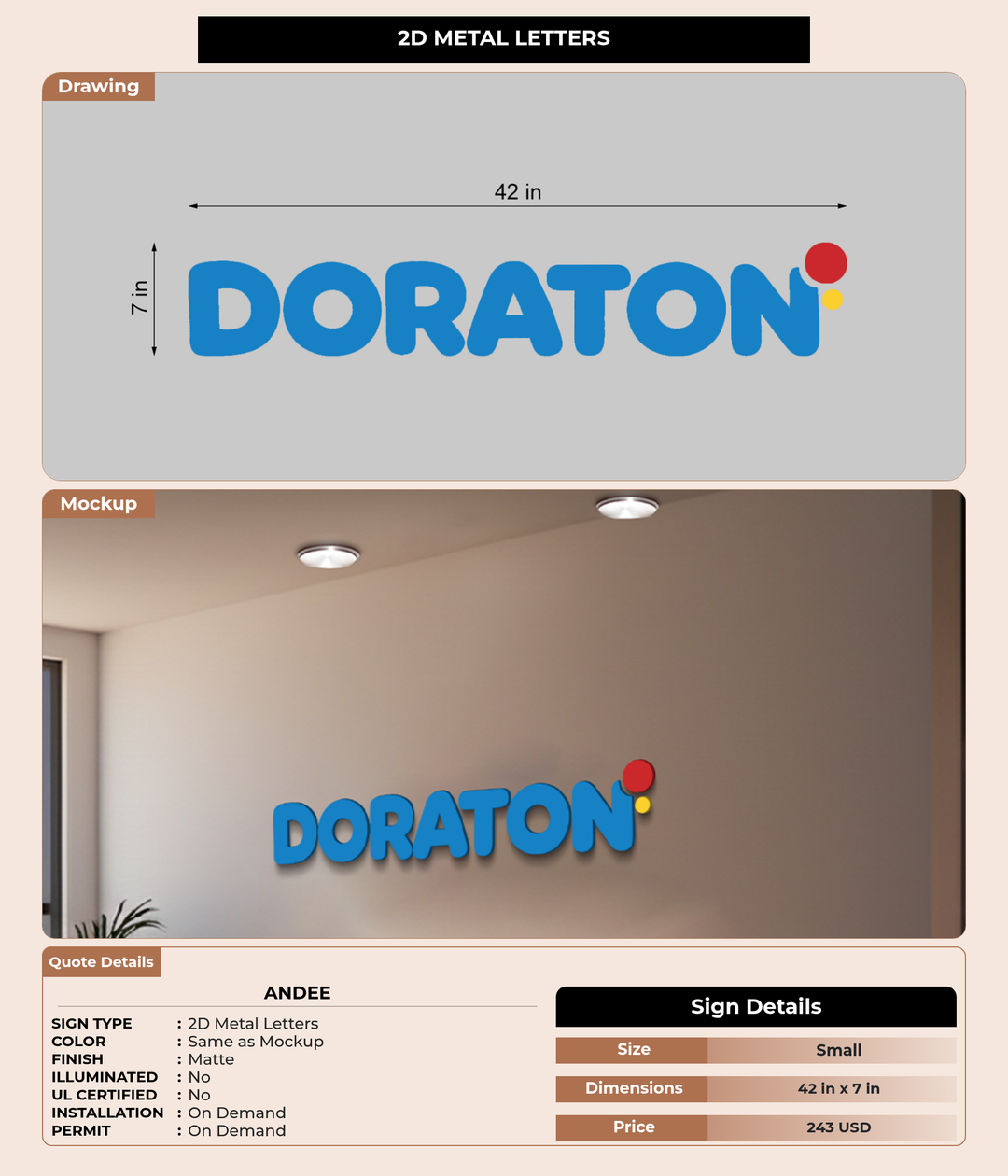 CUSTOM MOCKUP SIGN FOR Andee