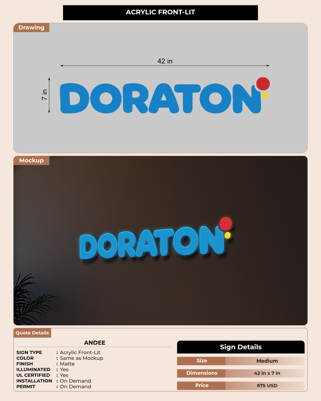 CUSTOM MOCKUP SIGN FOR Andee