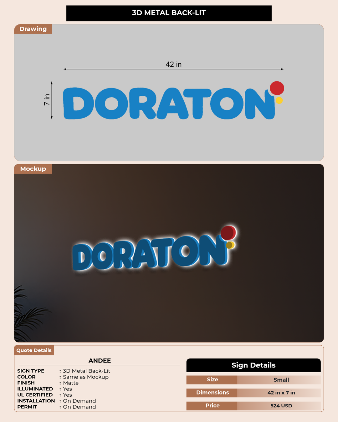 CUSTOM MOCKUP SIGN FOR Andee