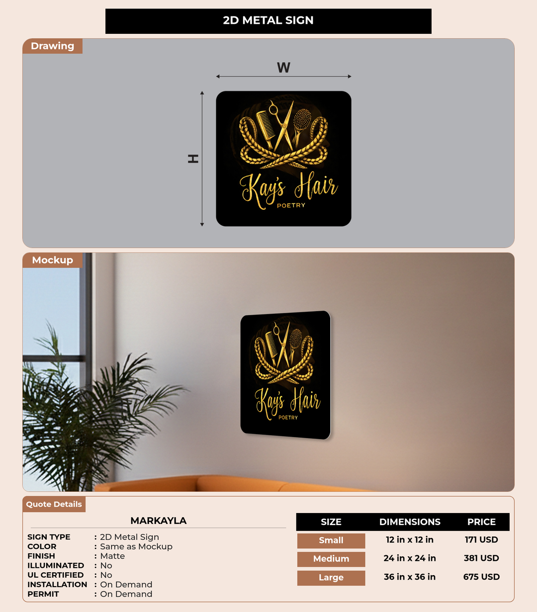 CUSTOM MOCKUP SIGN FOR Markayla