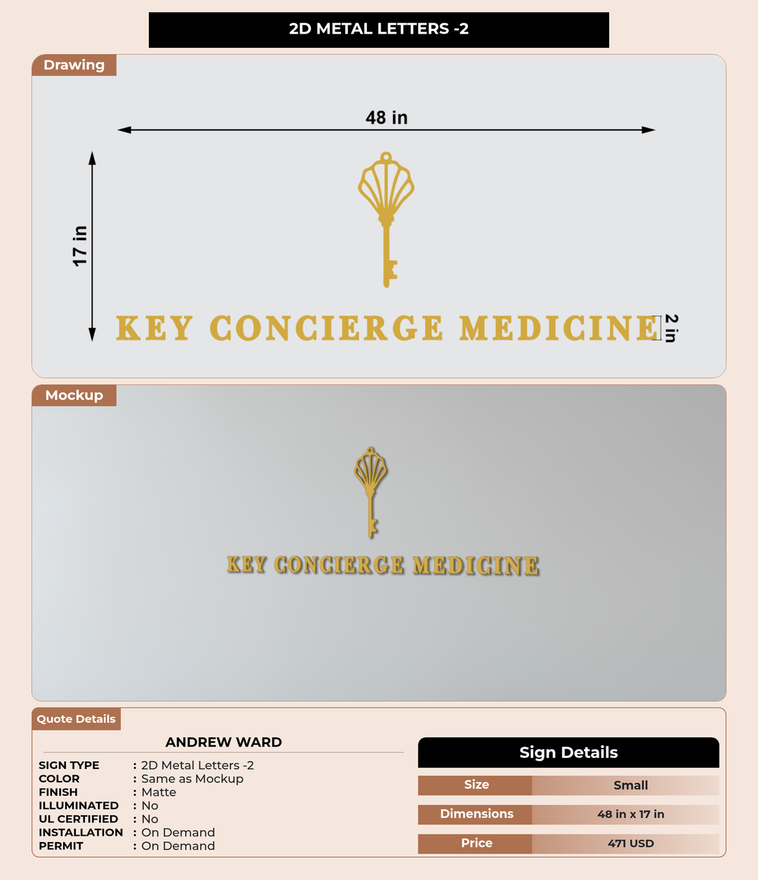 CUSTOM MOCKUP SIGN FOR Andrew Ward