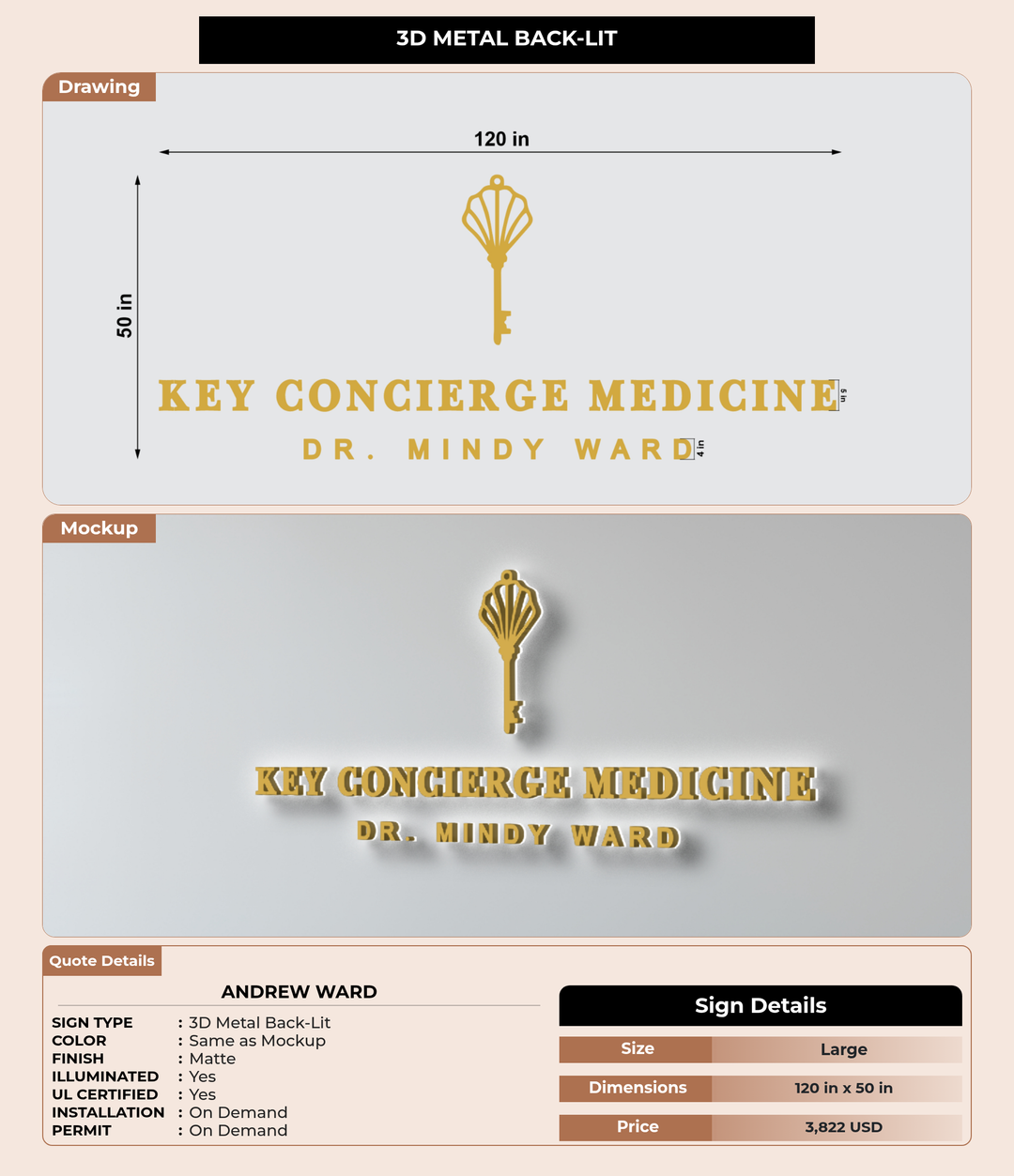 CUSTOM MOCKUP SIGN FOR Andrew Ward