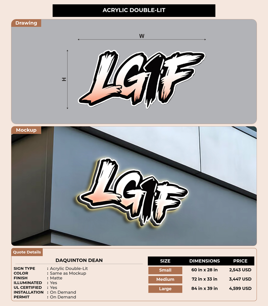 CUSTOM MOCKUP SIGN FOR DaQuinton Dean