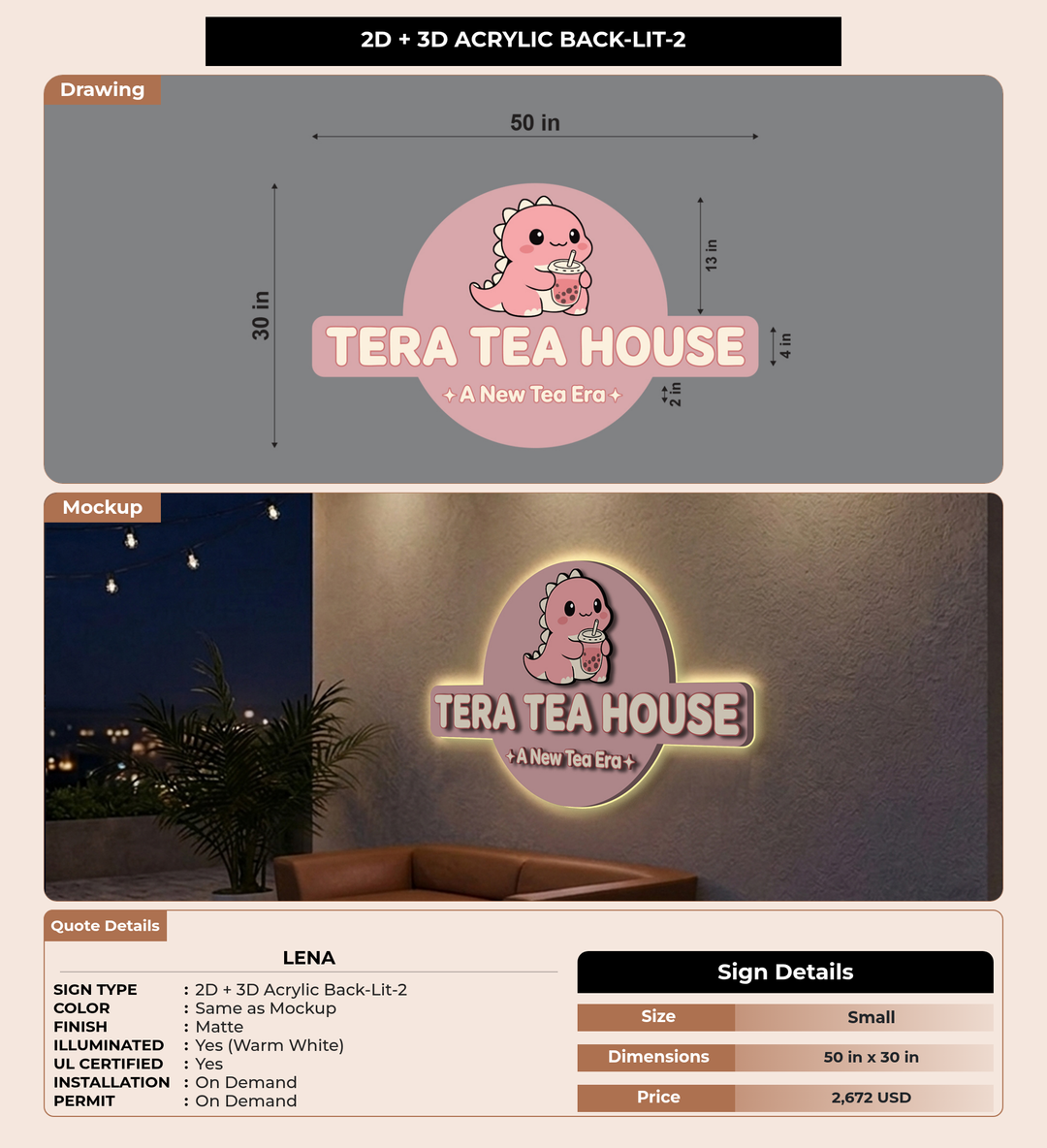 CUSTOM MOCKUP SIGN FOR Lena