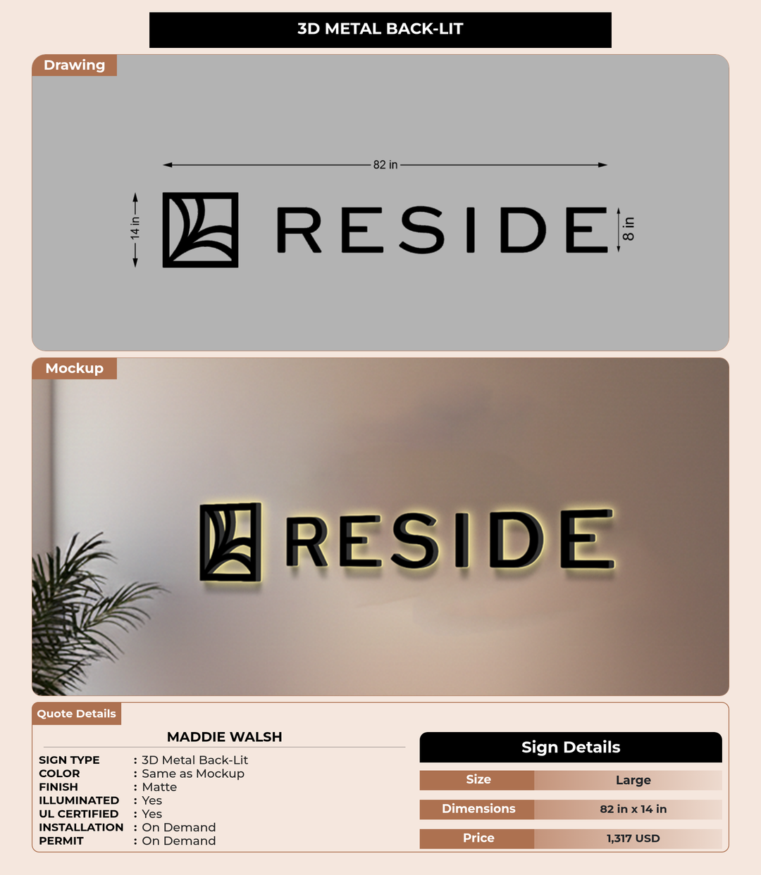 CUSTOM MOCKUP SIGN FOR Maddie Walsh