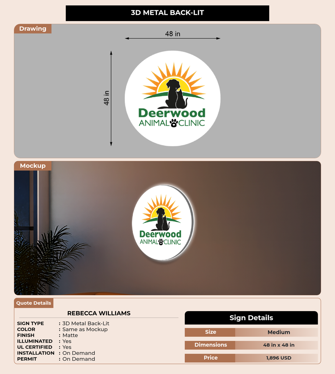 CUSTOM MOCKUP SIGN FOR rebecca williams