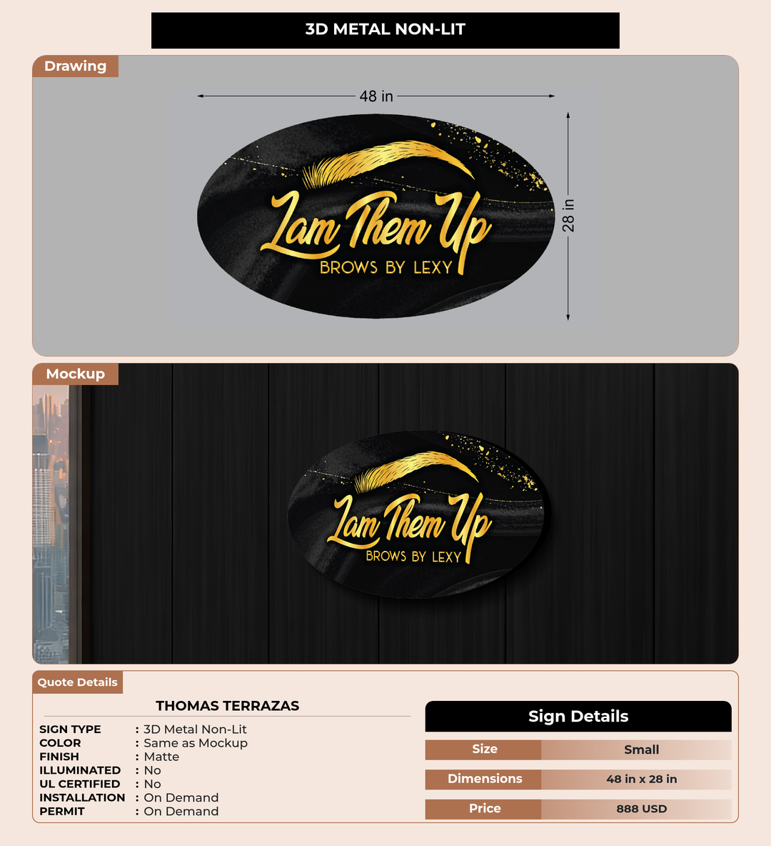 CUSTOM MOCKUP SIGN FOR Thomas Terrazas