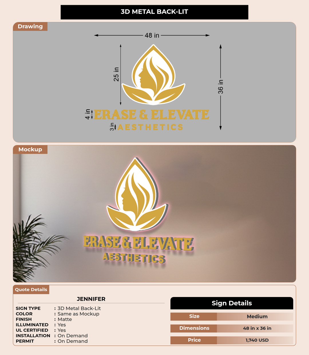 CUSTOM MOCKUP SIGN FOR Jennifer