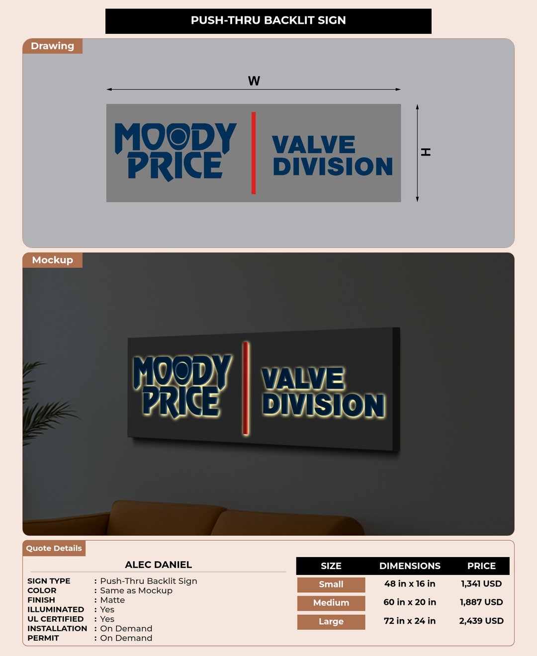 CUSTOM MOCKUP SIGN FOR Alec Daniel