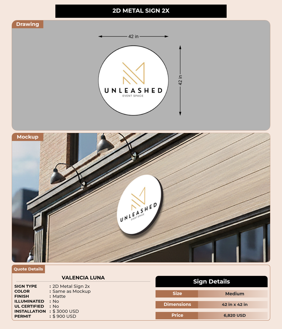CUSTOM MOCKUP SIGN FOR Valencia Luna
