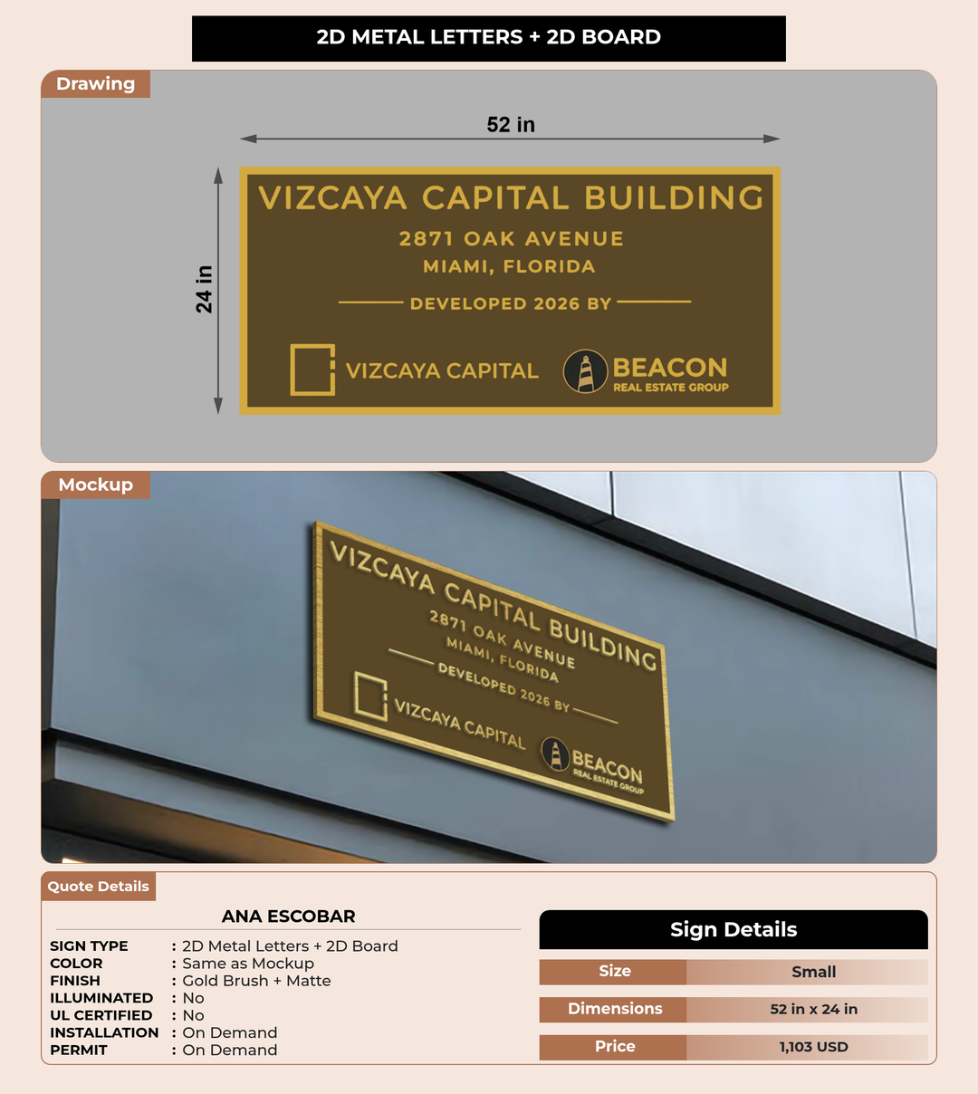 CUSTOM MOCKUP SIGN FOR Ana Escobar