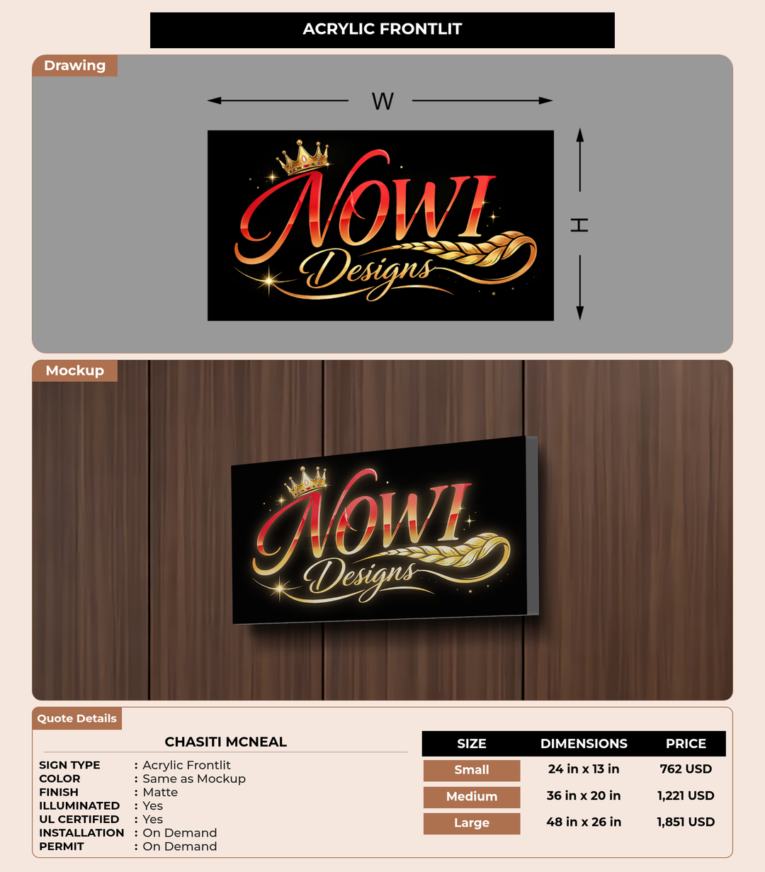 CUSTOM MOCKUP SIGN FOR Chasiti Mcneal