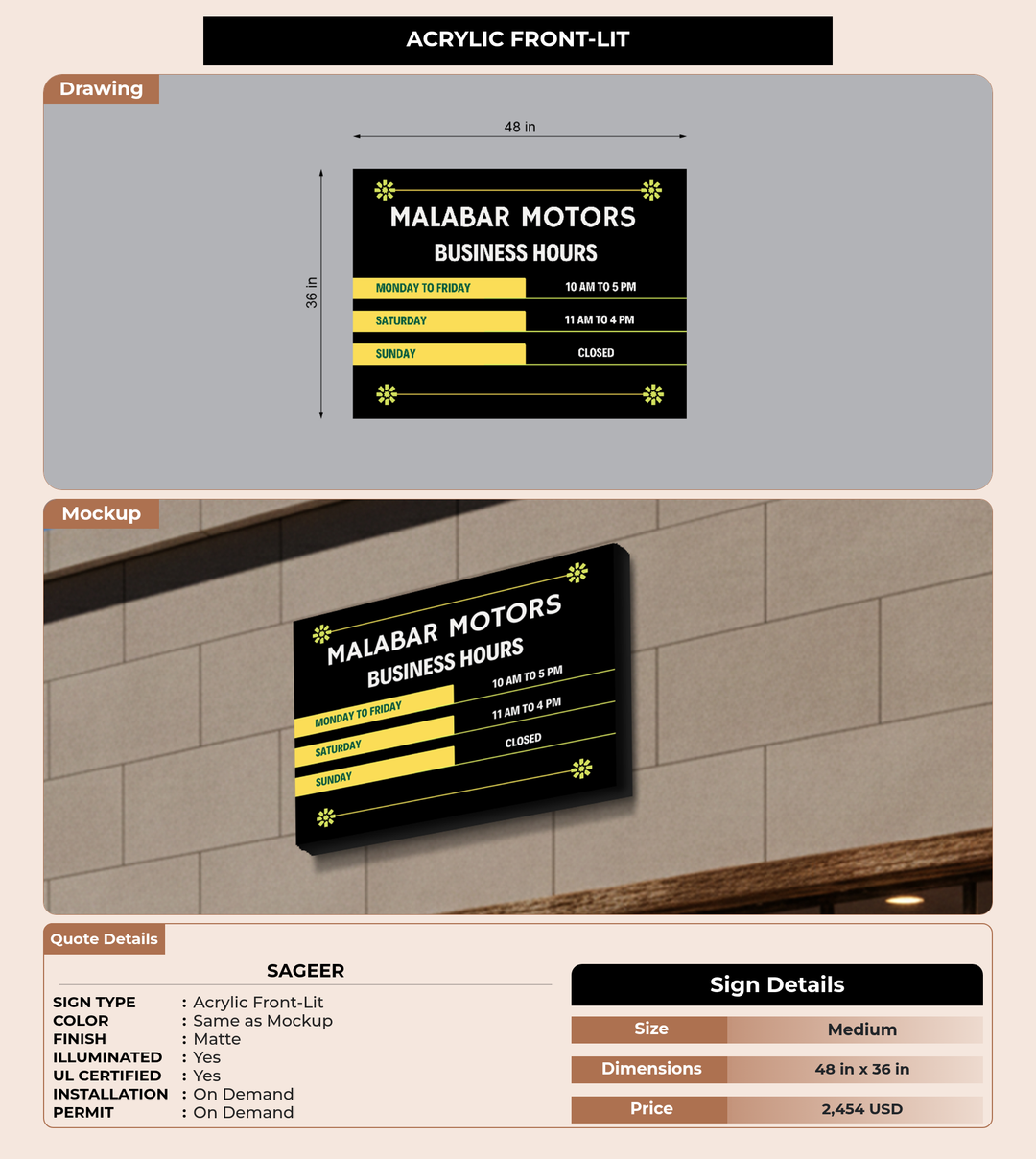CUSTOM MOCKUP SIGN FOR Sageer