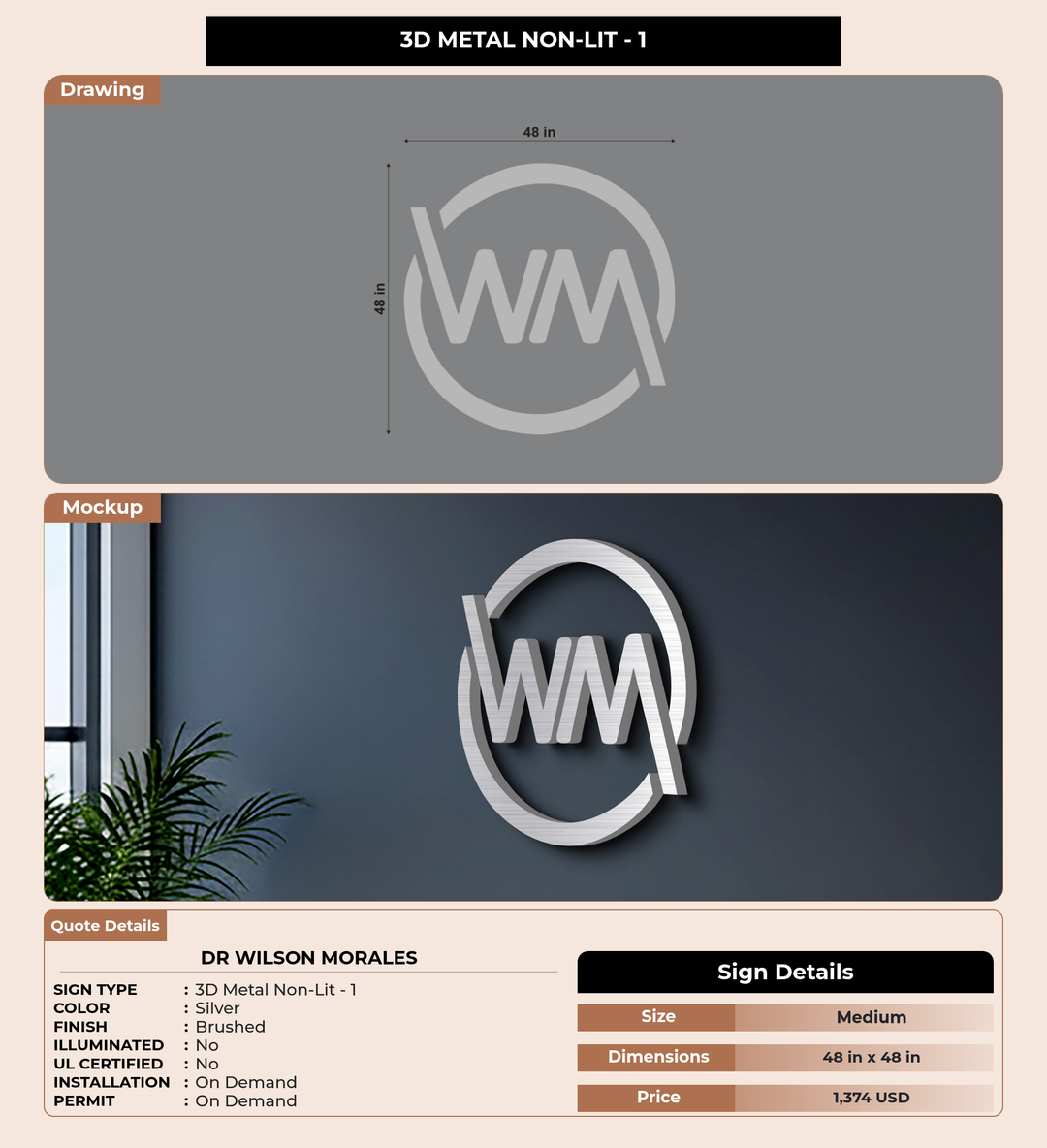 CUSTOM MOCKUP SIGN FOR Dr Wilson Morales