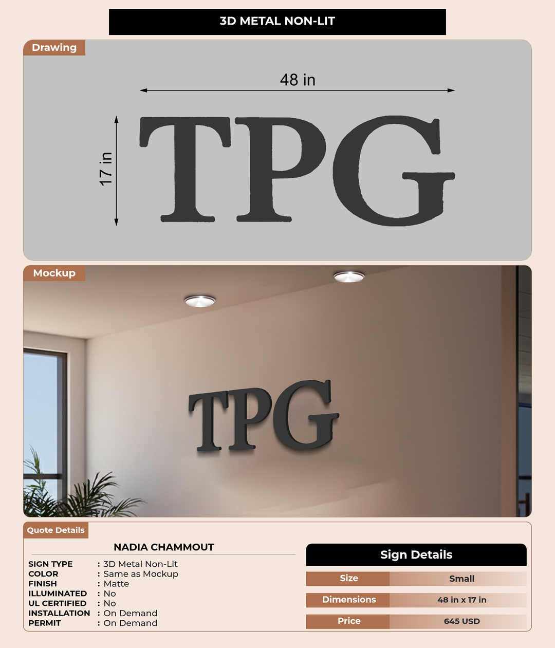 CUSTOM MOCKUP SIGN FOR Nadia Chammout