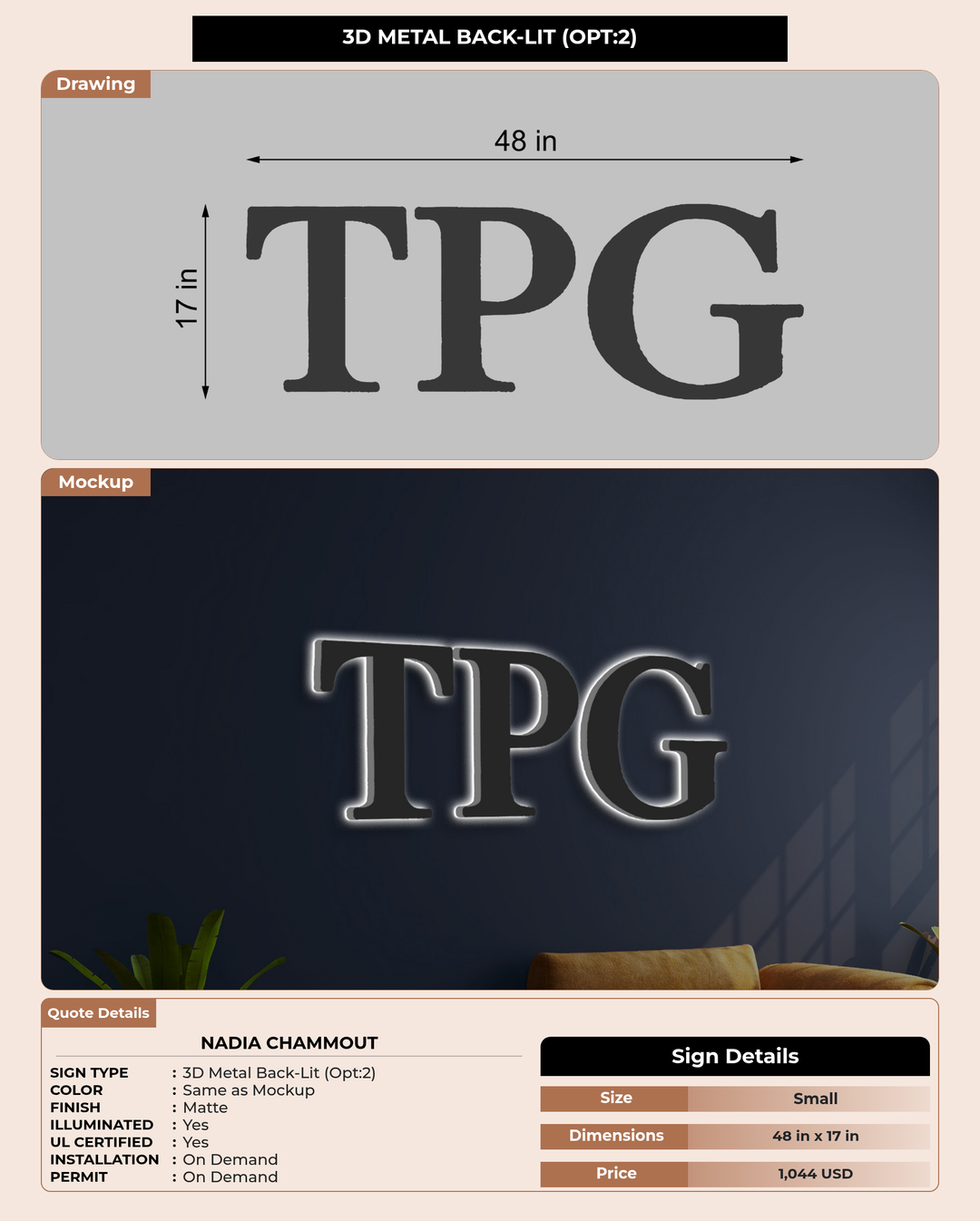 CUSTOM MOCKUP SIGN FOR Nadia Chammout