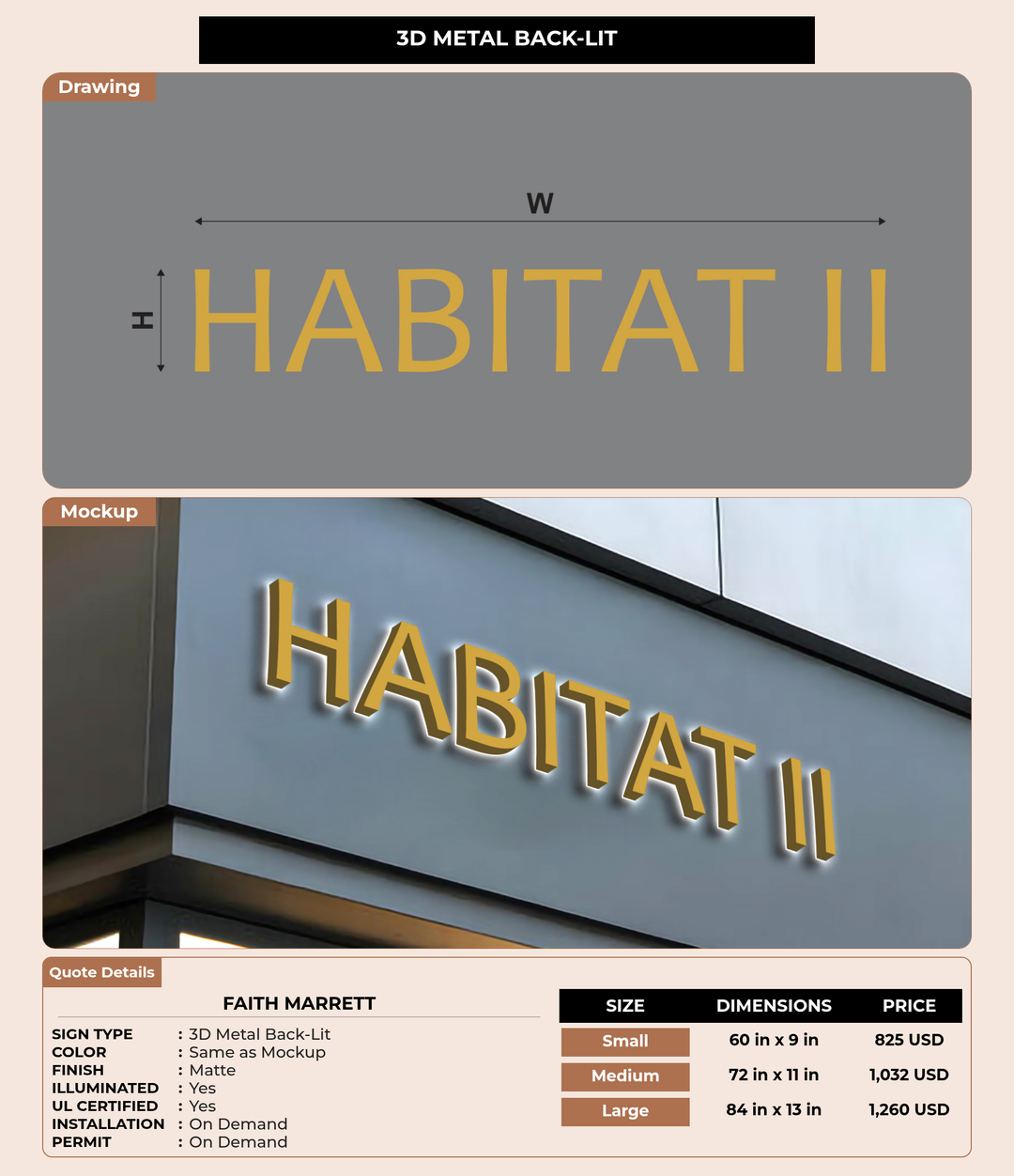 CUSTOM MOCKUP SIGN FOR Faith Marrett