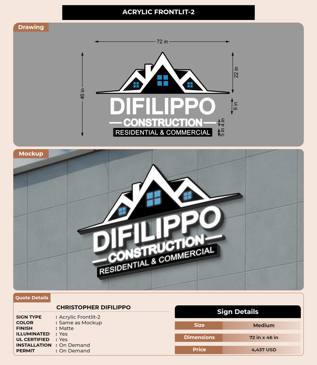 CUSTOM MOCKUP SIGN FOR Christopher DiFilippo