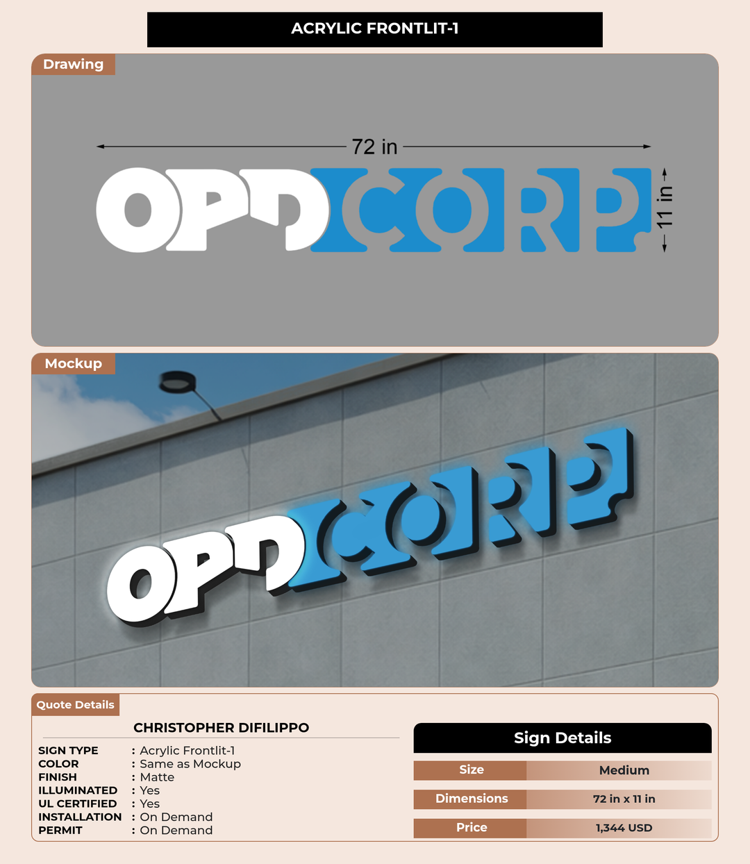 CUSTOM MOCKUP SIGN FOR Christopher DiFilippo