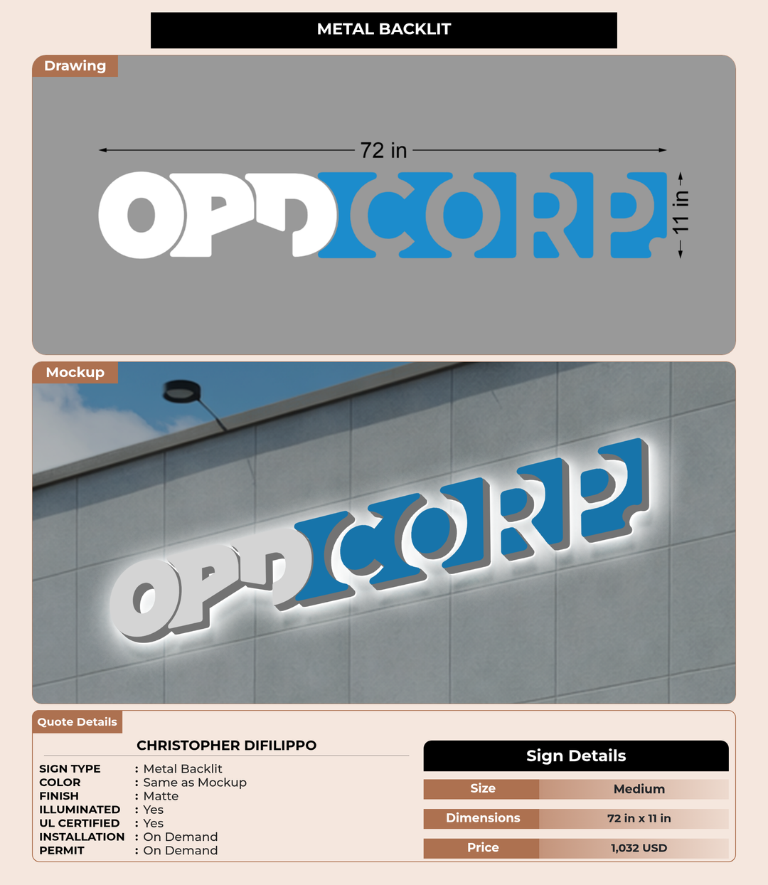CUSTOM MOCKUP SIGN FOR Christopher DiFilippo