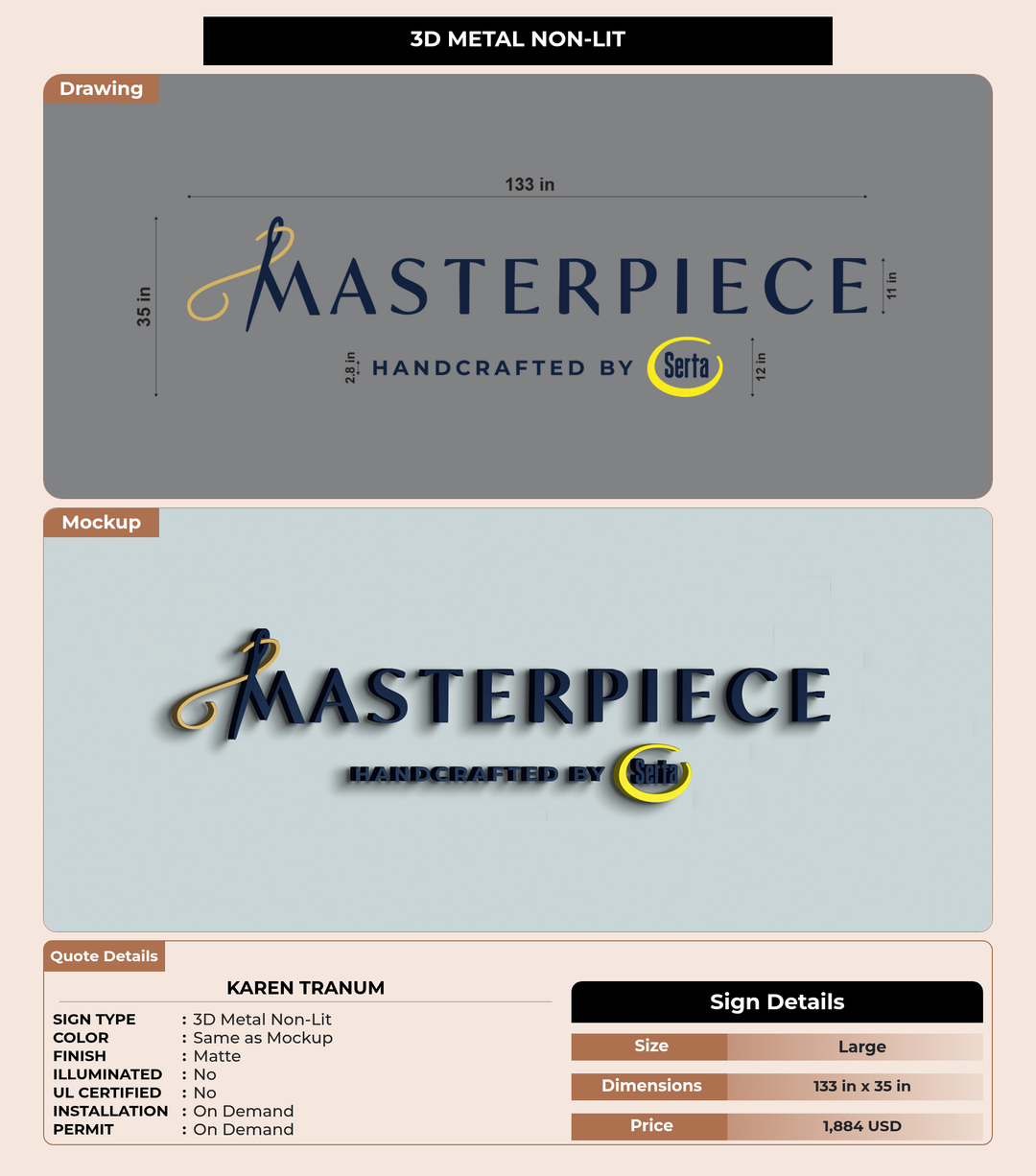 CUSTOM MOCKUP SIGN FOR Karen Tranum