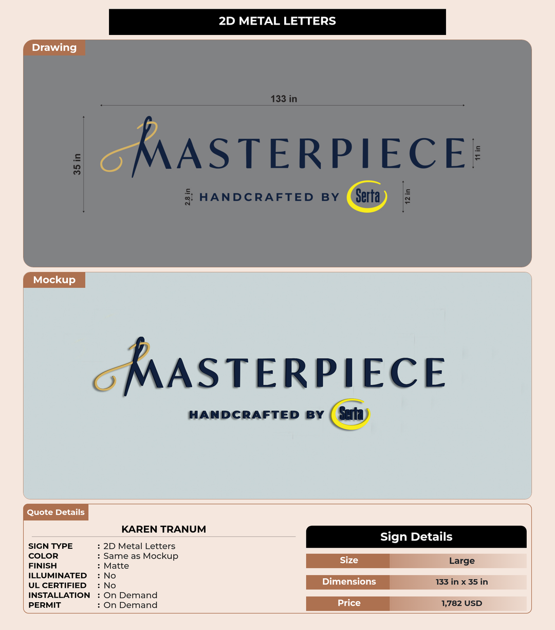 CUSTOM MOCKUP SIGN FOR Karen Tranum