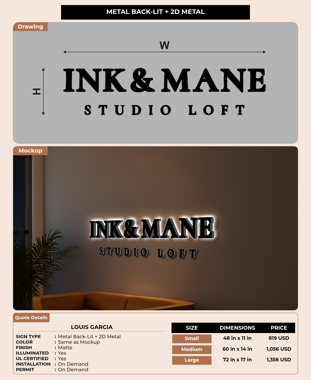CUSTOM MOCKUP SIGN FOR Louis Garcia
