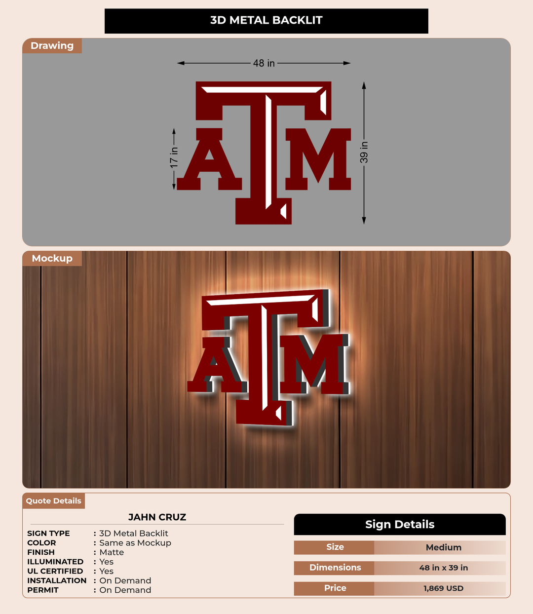 CUSTOM MOCKUP SIGN FOR Jahn Cruz
