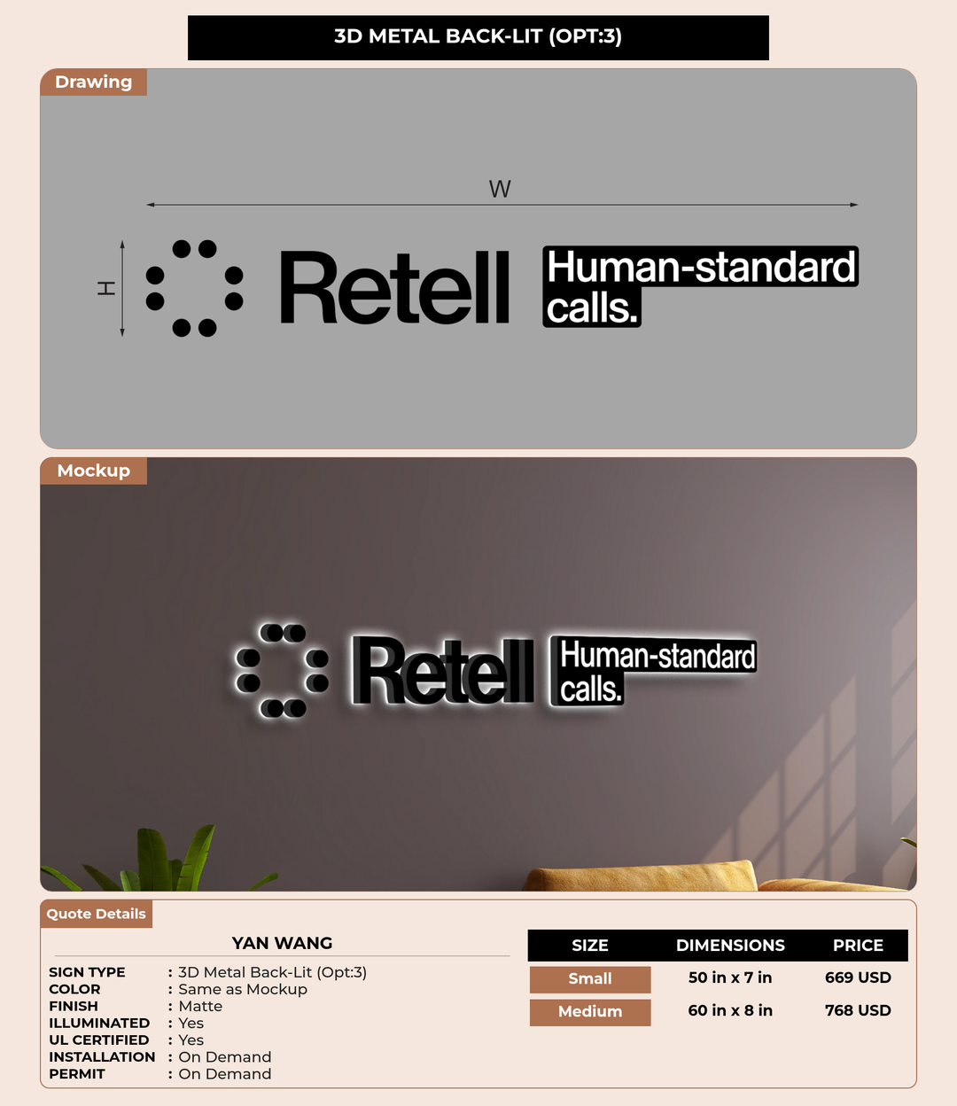 CUSTOM MOCKUP SIGN FOR yan wang