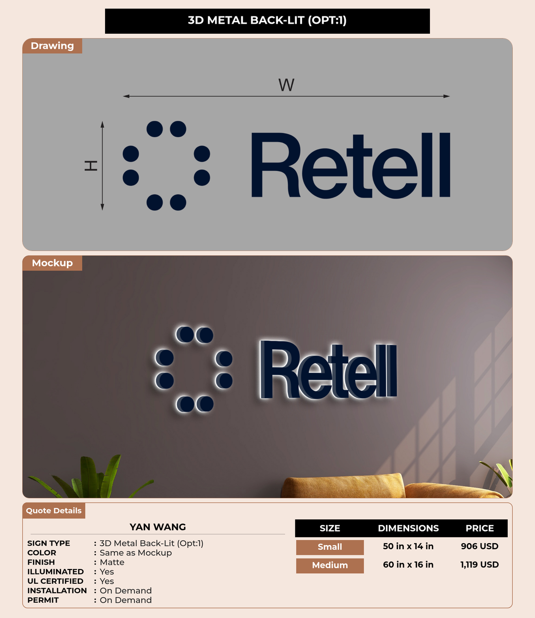 CUSTOM MOCKUP SIGN FOR yan wang