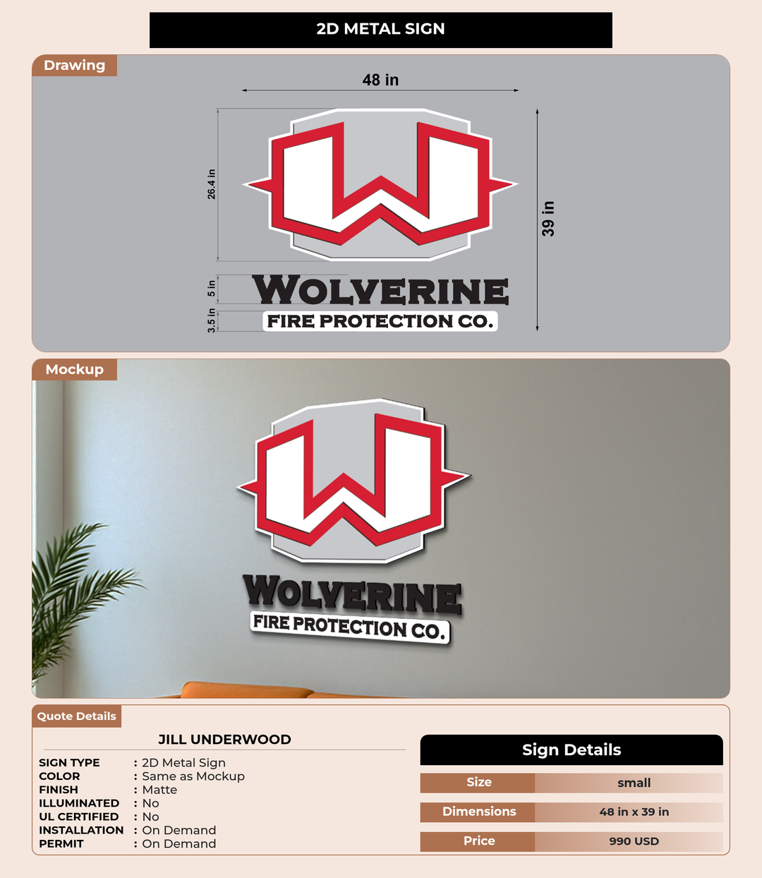 CUSTOM MOCKUP SIGN FOR Jill Underwood
