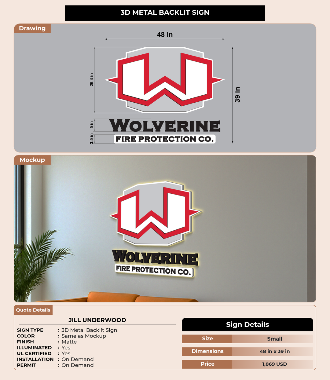 CUSTOM MOCKUP SIGN FOR Jill Underwood