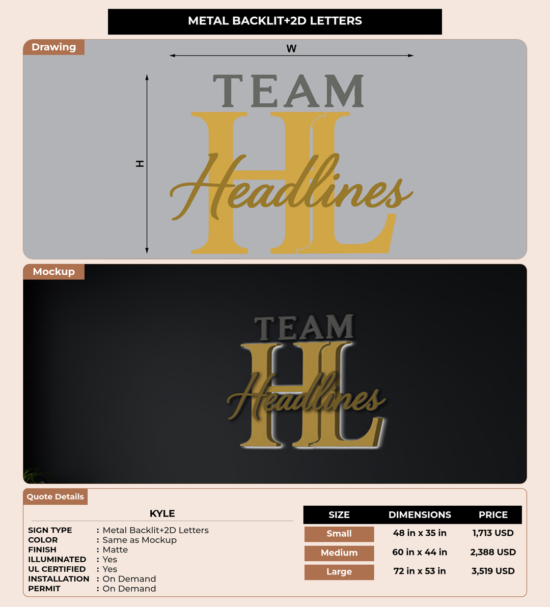 CUSTOM MOCKUP SIGN FOR Kyle