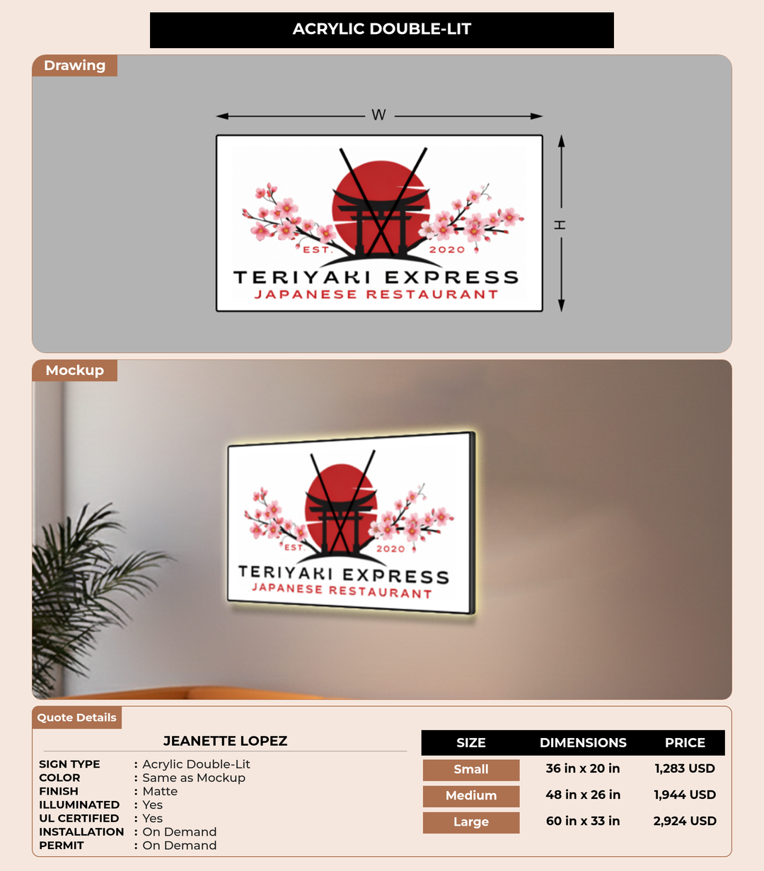 CUSTOM MOCKUP SIGN FOR Jeanette Lopez