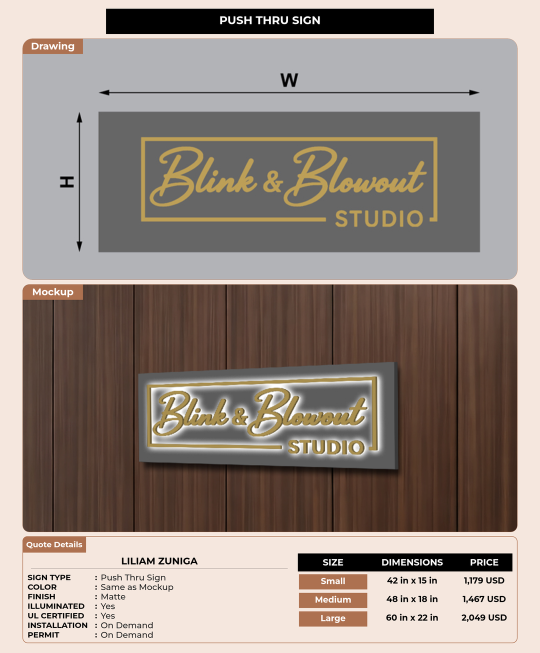 CUSTOM MOCKUP SIGN FOR Liliam Zuniga