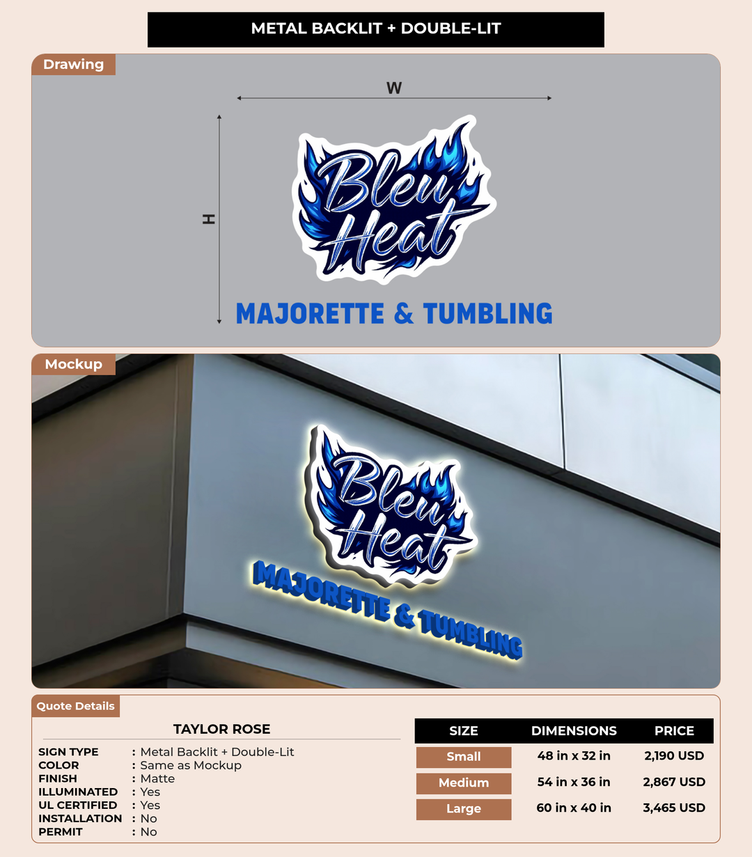 CUSTOM MOCKUP SIGN FOR Taylor Rose