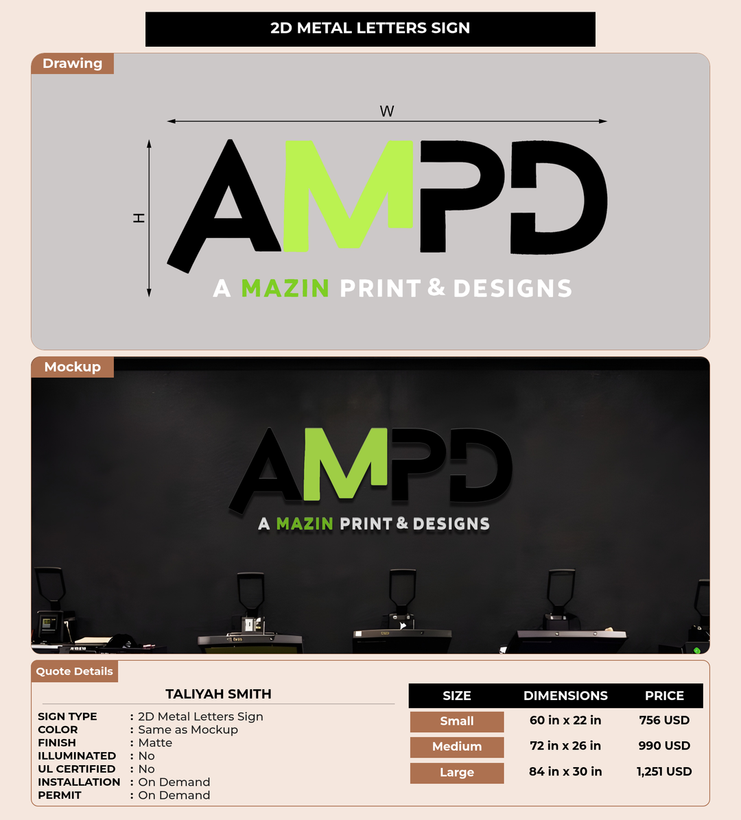 CUSTOM MOCKUP SIGN FOR Taliyah smith